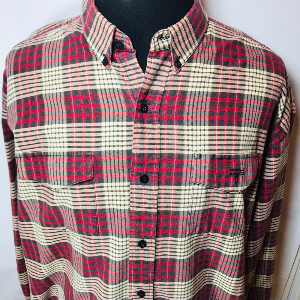 Lucchese 1883 Plaid Western Shirt Mens  XL Red